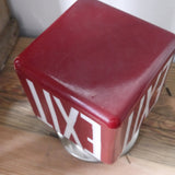 Exit Lampe USA opaline rouge socle metal
