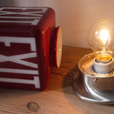 Exit Lampe USA opaline rouge socle metal