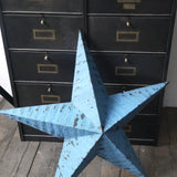 etoile de grange Amish zinc bleu tres grand modele