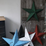 etoile de grange Amish zinc bleu tres grand modele