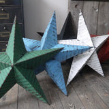 etoile de grange Amish zinc bleu tres grand modele