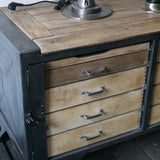Grand etabli industriel bureau metal et bois