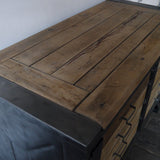 Grand etabli industriel bureau metal et bois