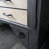 Grand etabli industriel bureau metal et bois
