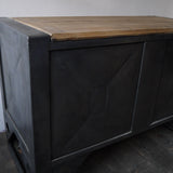 Grand etabli industriel bureau metal et bois