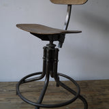 Bienaise industrial workshop high chair in metal and wood