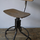 Bienaise industrial workshop high chair in metal and wood