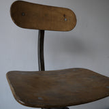 Bienaise industrial workshop high chair in metal and wood