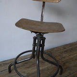 Bienaise industrial workshop high chair in metal and wood