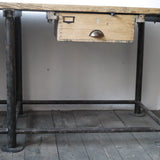bureau industriel double poste de travail metal et bois