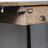 bureau industriel double poste de travail metal et bois