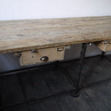 bureau industriel double poste de travail metal et bois