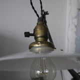 Rare Lampe bureau O.C. White Industrielle opaline blanche