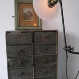 Rare Lampe bureau O.C. White Industrielle opaline blanche