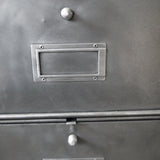 meuble console 8 casiers industriel clapet Roneo plateau chene massif