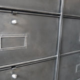 meuble console 8 casiers industriel clapet Roneo plateau chene massif