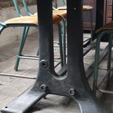 grande table industrielle plateau chene massif pietement fonte