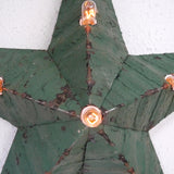 Amish illuminated barn star, green zinc, 55 cm