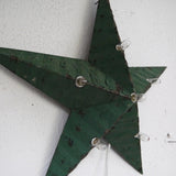 Amish illuminated barn star, green zinc, 55 cm