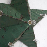 Amish illuminated barn star, green zinc, 55 cm
