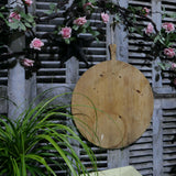 ancienne planche a decouper ronde en bois