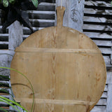 ancienne planche a decouper ronde en bois