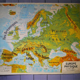 ancienne affiche scolaire Gibert europe physique