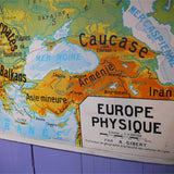 ancienne affiche scolaire Gibert europe physique