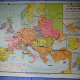 ancienne affiche scolaire grandes explorations et decouvertes du XVe au XIXe siecle