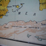 ancienne affiche scolaire grandes explorations et decouvertes du XVe au XIXe siecle