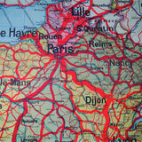 ancienne affiche scolaire Vidal Lablache France Chemins de fer - Principales lignes de navigation