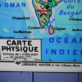 ancienne affiche scolaire Asie carte physique éditions Hatier