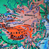 ancienne affiche scolaire Asie carte physique éditions Hatier