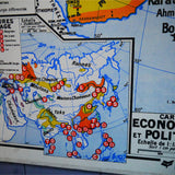 ancienne affiche scolaire Asie carte physique éditions Hatier