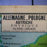 ancienne affiche scolaire Allemagne - Pologne - Autriche. Vidal Lablache