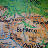 ancienne affiche scolaire Allemagne - Pologne - Autriche. Vidal Lablache