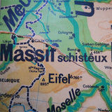 ancienne affiche scolaire Allemagne - Pologne - Autriche. Vidal Lablache