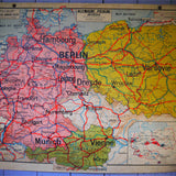 ancienne affiche scolaire Allemagne - Pologne - Autriche. Vidal Lablache