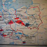 ancienne affiche scolaire Allemagne - Pologne - Autriche. Vidal Lablache