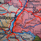 ancienne affiche scolaire Allemagne - Pologne - Autriche. Vidal Lablache