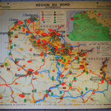 ancienne affiche scolaire Region du Nord - Region de l'est - France