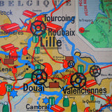 ancienne affiche scolaire Region du Nord - Region de l'est - France