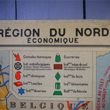 ancienne affiche scolaire Region du Nord - Region de l'est - France