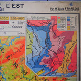 ancienne affiche scolaire Region du Nord - Region de l'est - France