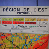 ancienne affiche scolaire Region du Nord - Region de l'est - France