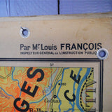 ancienne affiche scolaire Bourgogne - Jura - Les Alpes - France