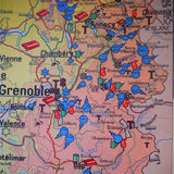 ancienne affiche scolaire Bourgogne - Jura - Les Alpes - France