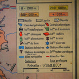 ancienne affiche scolaire Bourgogne - Jura - Les Alpes - France