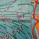 ancienne affiche scolaire Cartes generales des oceans et des mers - Océan Pacifique