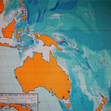 ancienne affiche scolaire Cartes generales des oceans et des mers - Océan Pacifique